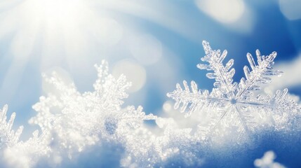 A Crystal Snowflake on a Snowy Winter Day