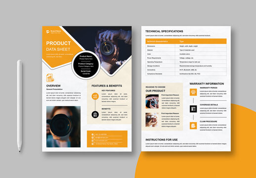 Product Data Sheet Layout