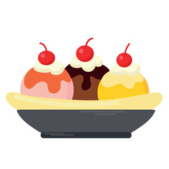 Banana split icon clipart avatar logotype isolated illustration