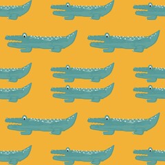 seamless pattern with crocodile