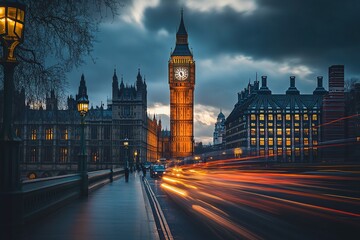 Obraz premium A long-exposure photograph of Big Ben in London
