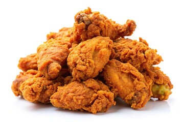 Fried spicy chicken on white background