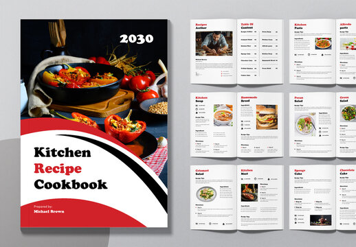 Kitchen Recipe Cookbook Layout