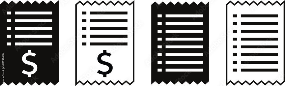 Poster payment and bill invoice document symbol. transaction paper list icon vector illustration.