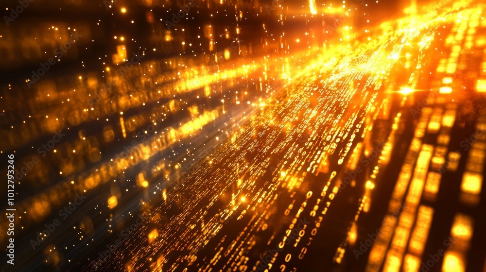 Aufkleber a vibrant display of orange and gold light streaks, creating a sense of motion and energy, reminisce