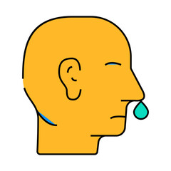 snot nose line icon vector. snot nose sign. isolated symbol illustration