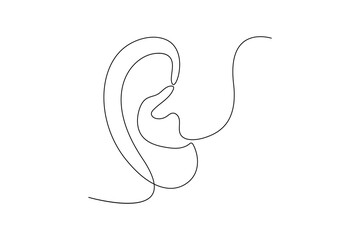 Human ear continuous one line drawing
