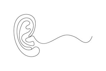 Human ear continuous one line drawing