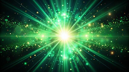 Obraz premium Emerald Radiance A Symphony of Light and Dust Particles