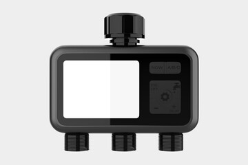 Smart Flower Irrigation Electric Battery Operated Water Timer For Garden. 3d illustration