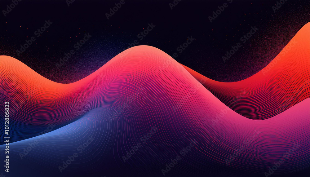 Aufkleber a dynamic and abstract image of flowing waves, with vibrant colors and a sense of depth and texture