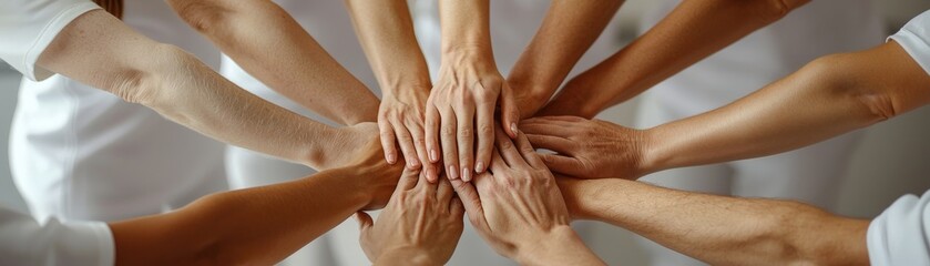 Fototapeta premium Collaborative Hands in Unity and Support
