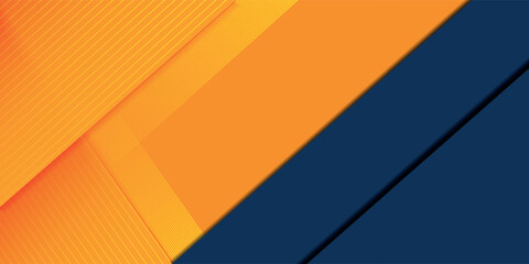 Abstract geometric dark blue and orange square theme overlap background for graphic design.