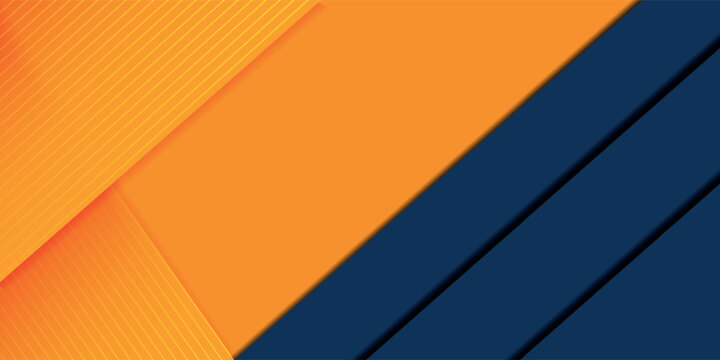 Abstract geometric dark blue and orange square theme overlap background for graphic design.
