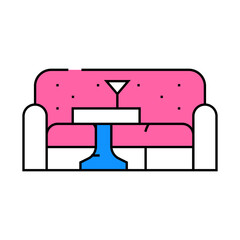 lounge area line icon vector. lounge area sign. isolated symbol illustration