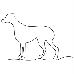 Continuous single line drawing of a dog dog single line drawing vector illustration