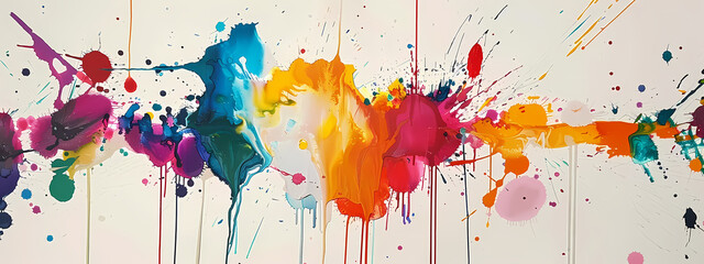 Vibrant abstract splash art with a spectrum of colors, creating a lively and energetic atmosphere.