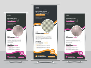 Business Roll-Up banner stand or flag design retractable banner stand