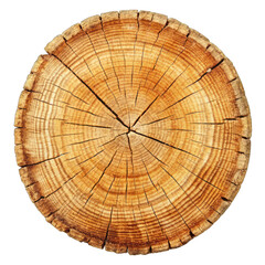 Fototapeta premium Old cut wood texture isolated on transparent background