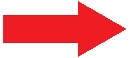 Red arrow icon. Straight long right vector arrow icon.
