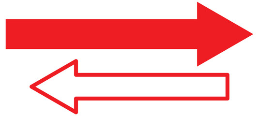 Red arrow icon. Straight long right vector arrow icon.
