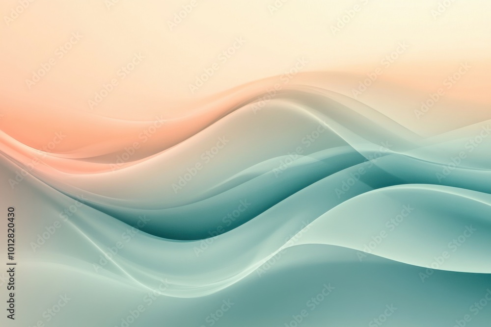 Poster illustration of a minimalist abstract background with soft pastel gradients and subtle textures, evo