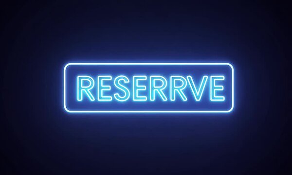 Neon lights for reservation planning on dark background