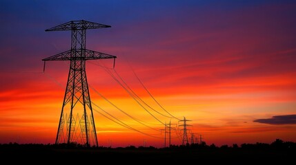 Power Lines at Sunset