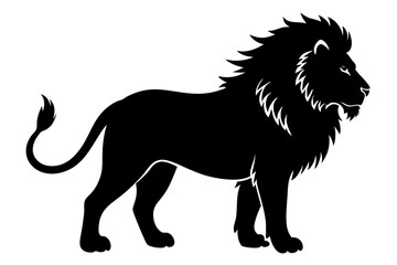 Lion silhouette. Vector illustration on white background