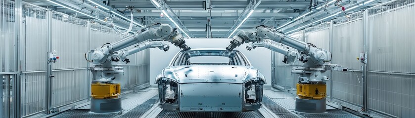 Robotic Arms in Automotive Painting Process