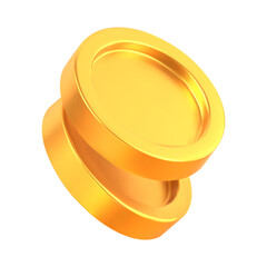 Realistic Golden Coins stack. Blank Coin money stacked isolated on white background. Gold cash currency for payment. Symbol of wealth, income and finance. Vector 3d illustration.