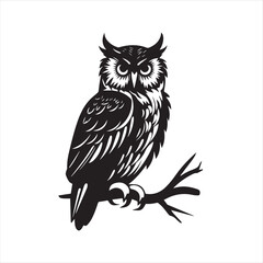 owl on whit, eowl, bird, cartoon, animal, vector, illustration, cute, nature, art, design, character, brown, drawing, wing, beak, feather, night, eyes, wild, fun, wise, wildlife, funny, branch, icon