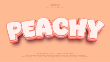 Editable text effect - peachy words theme