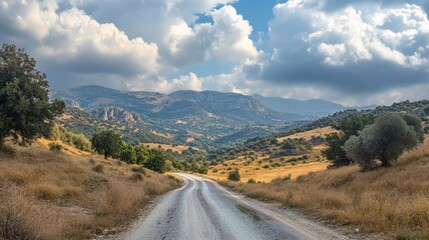 Road and sky at Pentadaktylos