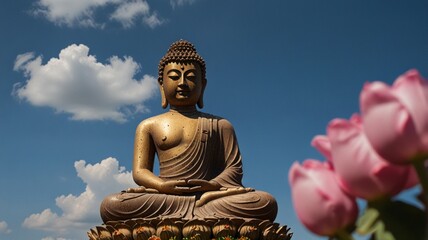 Obraz premium buddha statue in the garden