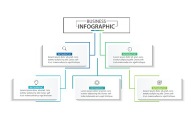 5 Step Infographic element design Vector template for presentation.
