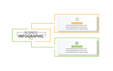 2 Step Infographic element design Vector template for presentation.