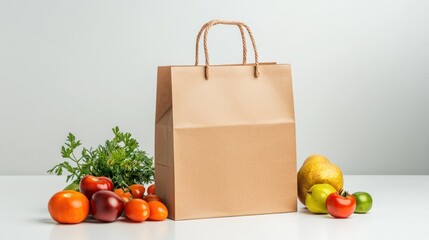 Brown Paper Bag with Fresh Produce