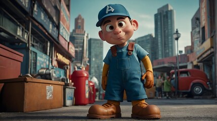 A dedicated cartoon character practicing soccer drills, preparing for an important upcoming game