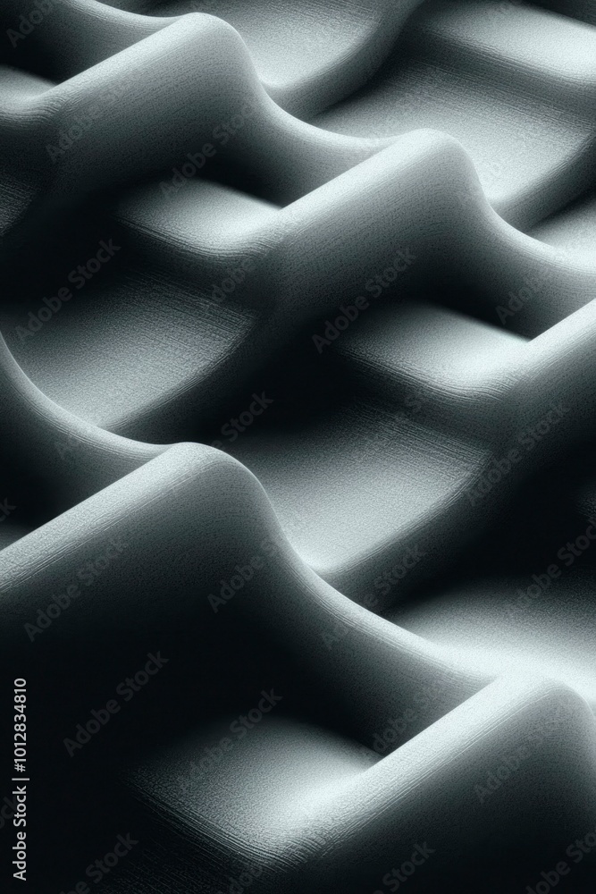 Poster Abstract Grayscale Textured Surface with Curving Lines and Shadows