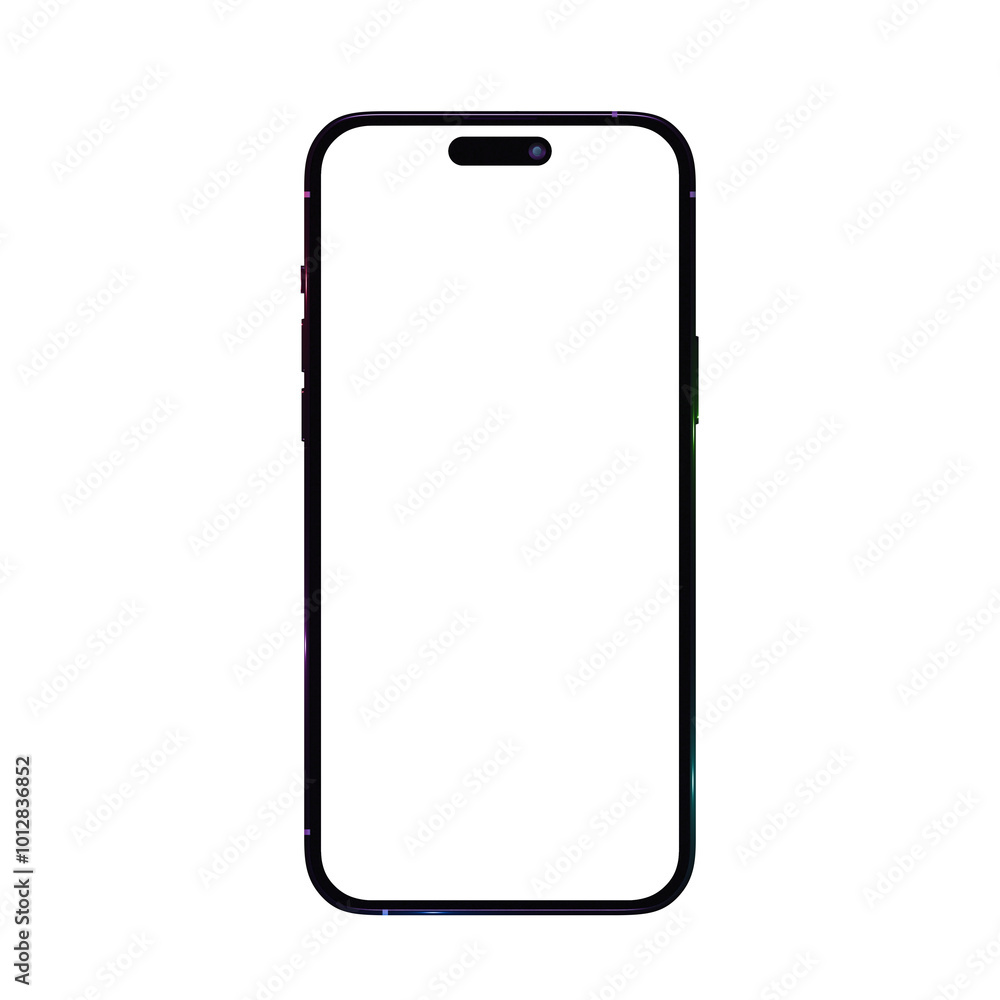 Poster smartphone with modern design and vibrant display. this device showcases minimalist aesthetic, perfe