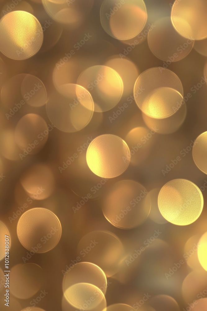 Poster abstract bokeh background with golden circles