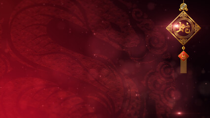 Chinese New Year 2025, Year of the Snake background decoration featuring a golden, glittering...