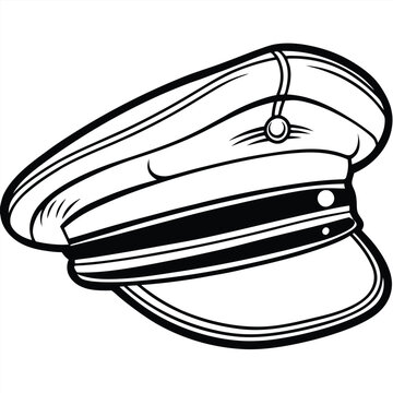 recommend clip art: Marine captain hat vector silhouette