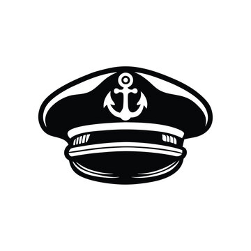 recommend clip art: Marine captain hat vector silhouette
