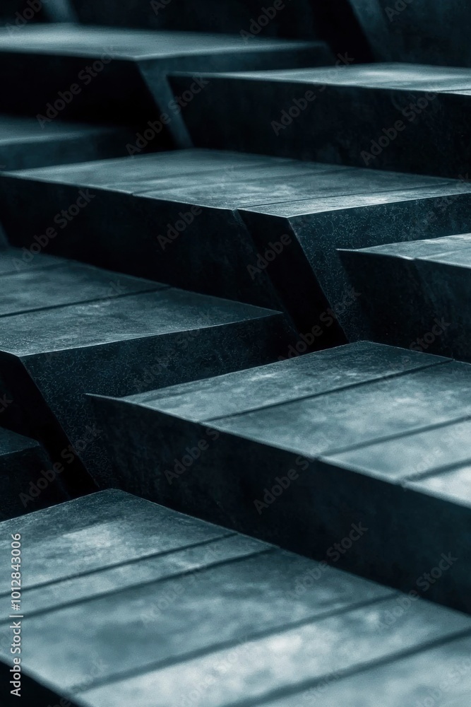 Aufkleber abstract geometric pattern of interlocking grey concrete blocks