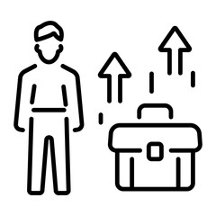 Career growth icon in linear style 