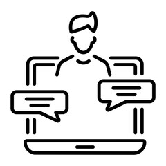 A linear icon of hr communication 