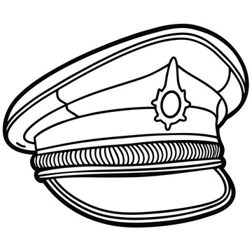 recommend clip art: Marine captain hat vector line art