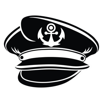 recommend clip art: Marine captain hat vector silhouette